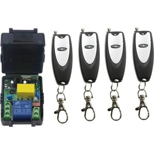 2016 new products 220 v 1 ch wireless remote control switch 1*receiver +4* transmitter relay remote controller