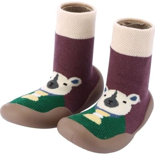 2021 Baby Socks Newborn Autumn Winter Children Floor Socks Shoes Anti Slip Soft Sole Patchwork Cartoon Sock New 0-24M