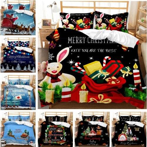 2021 New 3D Print Comforter Bedding Set Merry Christmas Gifts Luxury Queen King Single Duvet Cover Set Home Textile Decoration