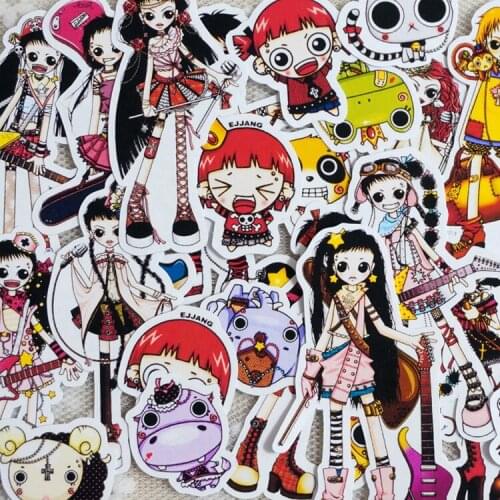 36PCS Rock girl Sticker Decoration DIY Ablum Diary Scrapbooking Label Sticker Cute Stationery