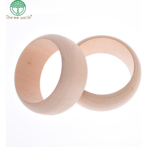 5pcs Wide Natural Smooth Wooden Bangles Bracelet For Women BG003