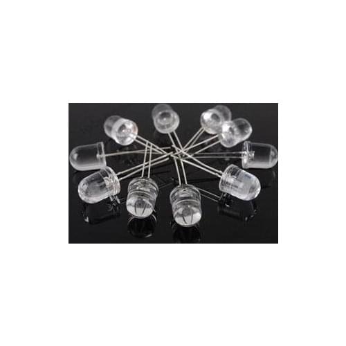 500PCS x 10mm White Red Jade Green Blue Yellow 7 Color Flash Superbright Long Leg Ultra Bright Round LED Water Clear Light Beads