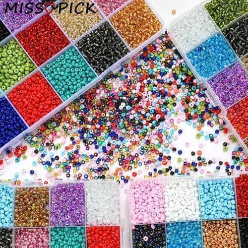 6000/20000pcs 3mm Charm Czech Glass Round Seed Spacer Beads Kit With Box DIY Craft Bracelet Necklace Jewelry Making Accessories