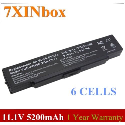 7XINbox 10.8V 5200mAh BPL2C Laptop Battery For Sony VGP-BPS9 VGP-BPL9 VGP-BPS9A/B VGP-BPS9/B VGP-BPS9/S VGN-AR41E VGN-AR41L CR23