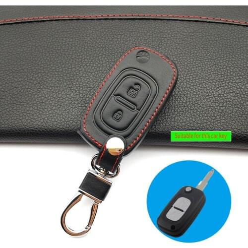Top layer leather Genuine Leather key cover for Renault Modus Clio Megane Kangoo for Lada 2 button car key case Auto Accessories
