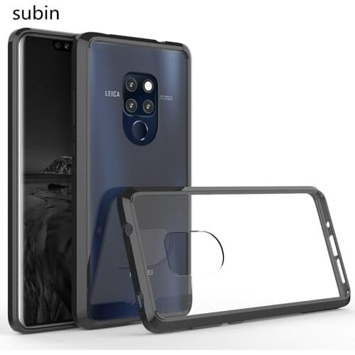 Subin For Huawei Mate 20 Case Soft Silicone+Transparent PC Armor Protective Back cover Cases for huawei mate 20 phone shell