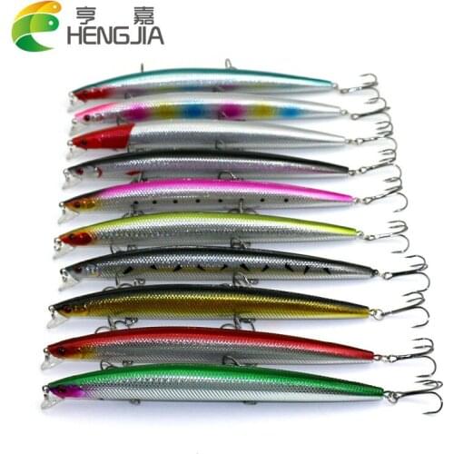 HENGJIA minnow fishing lures diving wobbler pike trout perch crappie catfish fishing baits pesca fishing tackles 10pcs 18cm 26g