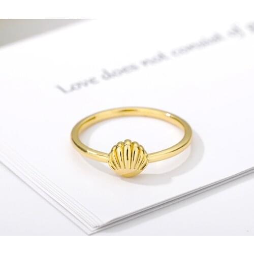 Gold Color Shell Shape Crown Ring Engagement Wedding Rings For Women Girls Stainless Steel Anillos Jewelry Valentines Day Gift