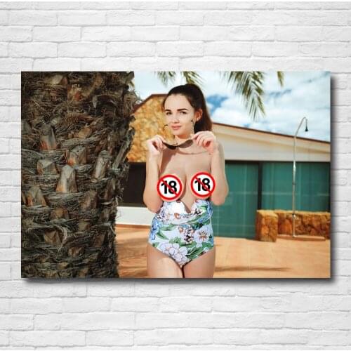 Beauty cute sexy girl beach bikini Babe Model Posters Canvas Print Wall Art Paintings for Home Room Decor