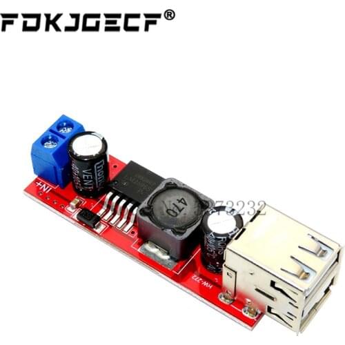 DC 6V-40V To 5V 3A Double USB Charge DC-DC Step-down Converter Module For Vehicle Charger LM2596 Dual USB