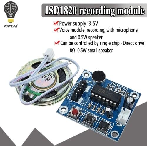 ISD1820 recording module voice module the voice board telediphone module board with Microphones + Loudspeaker for arduino