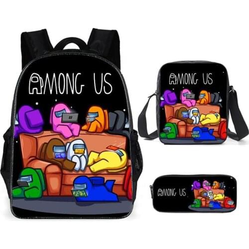Large School Bags Set for Boys Children Backpack Kids Anime Among Us Printed Primary Mochila School Bagpack