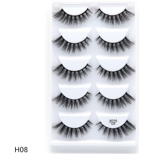 Mink Eyelashes Full Strip Lashes Strands Cruelty Free 3D Lashes Mink Lashes one box Soft Dramatic Eyelashes Makeup H08