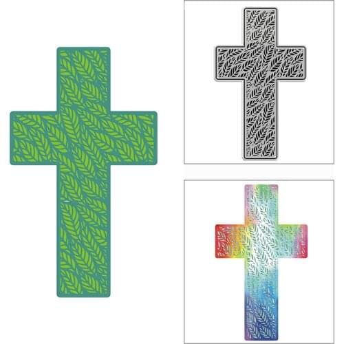 New 2021 Leafy Cross Frame Metal Cutting Dies for DIY Scrapbooking Paper and Card Making Decorative Embossing Craft No Stamps
