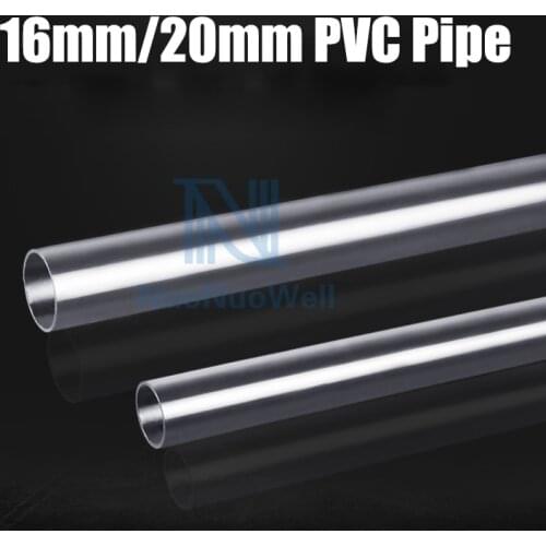 NuoNuoWell Out Dia. 16/20mm Transparent Pipe 1mm Thick PVC Hard Pipe Aquarium DIY Fittings 50cm x10pcs