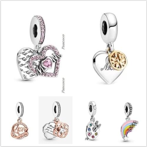 Original 925 Sterling Silver Passions Artists Palette Dangle Charm Beads Fit Women Pandora Bracelet & Necklace Jewelry