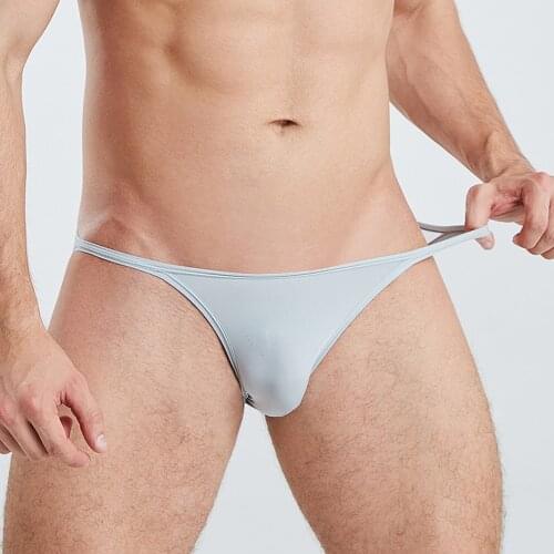 Sexy Mens Underwear Mini Smooth Soft Men Briefs Breathable Ultra Thin Slip Homme Underwear Bikini U Convex Underpants