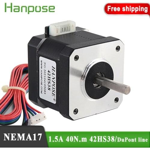 5PCS Nema17 Stepper Motor 40N.CM 38mm 42BYGH 1.5A 42HS38 motor for CNC XYZ 3D printer + DuPont line 12v stepper motor Nema 17