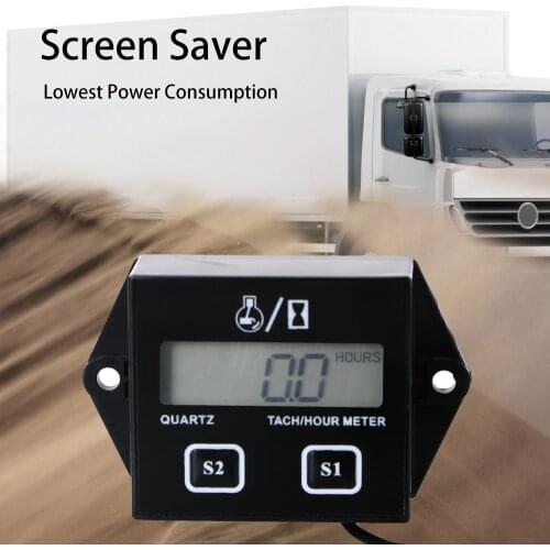 Tach Hour Meter Digital Tachometer Gauge Inductive Rpm Meter For Motor Car Digital Engine Tachometer Motorcycle LCD Display