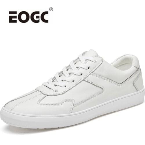 Natural Leather Casual Men Shoes Breathable Non-Slip Flats Shoes Lace Up Outdoor Walking Shoes Men Zapatos Hombre