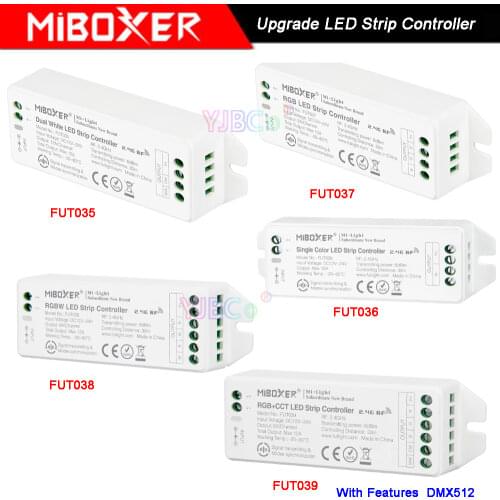 Miboxer Upgrade 2.4G LED Strip Light Controller Single Color/Double white/RGB/RGBW/RGB+CCT Lamp Tape Dimmer DC12V 24V Max 12A