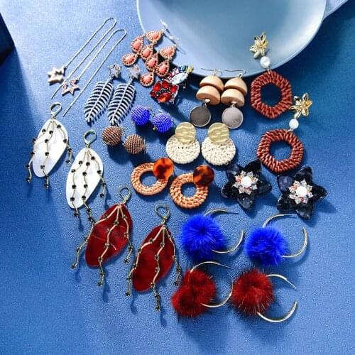 Kissme Drop Earrings For Women 2021 New Fashion Jewelry Wholesale Multistyle Handmade Weaving Dangle Earrings Clearance Sale