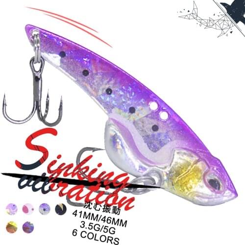 1PCS 3.5G/5G VIB Vibration Sinking Fishing Lure Wobbler Artificial Bait Ice Fishing Baits Long Shot Bait Winter Fishing Tackle