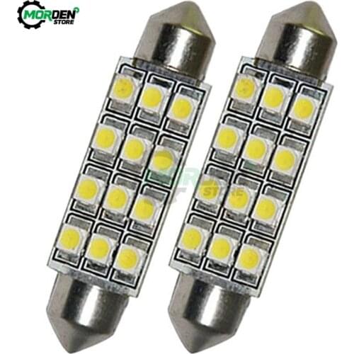 2Pcs Car Dome 12 LEDs 3528-SMD LED Bulb Light Interior Festoon Lamp 40mm