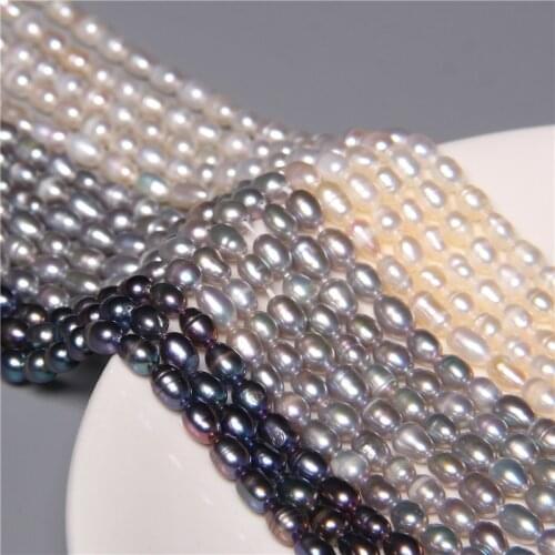 4-4.5mm Natural Cultured White Rice Potato Oval Pearls Loose Spacer Pearls Beads Accessories For Jewelry Making DIY Handmade