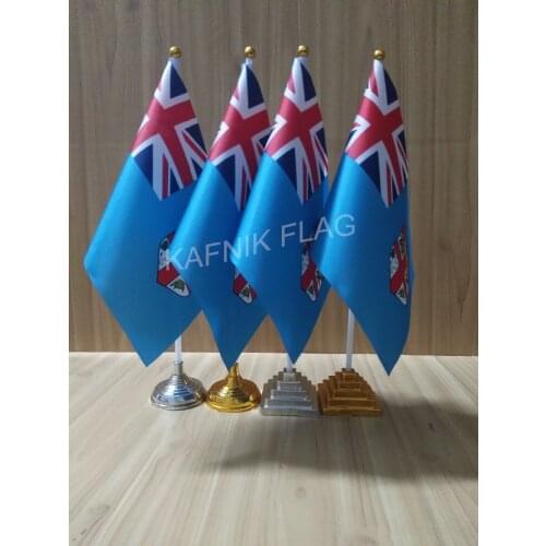 KAFNIK,5/10pcs a lot Fiji table desk flag banner 14*21cm flag /Plastic flags or suction cups for your choice free shipping