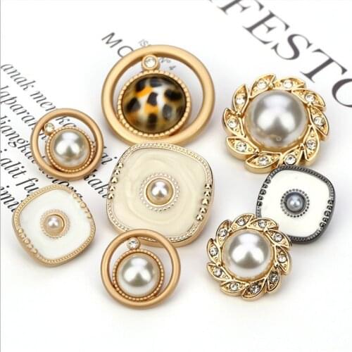 50 pieces Fashion classic style small fragrance metal buttons woolen coat suit high-foot clothes sewing buttons for clothing