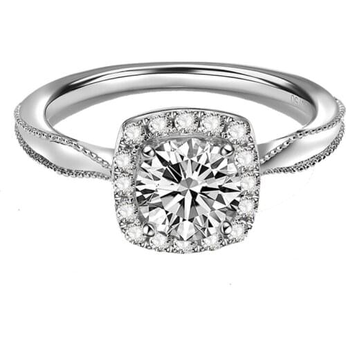 Diamonds Ring Solid 14K White Gold Fine Jewelry 0.3ct Natural Diamonds Engagement Wedding Ring for Women