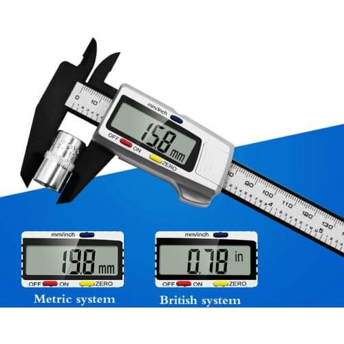 Plastic Carbon fibre Digital Caliper 6 inch Electronic Vernier Caliper 150mm Calliper Micrometer Digital Ruler Measuring Tool