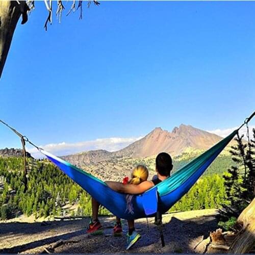 Double Outdoor Swing Hammock Camping Mosquito Bug Net lightweight Portable Parachute Nylon Hammock for Camping Backpacking