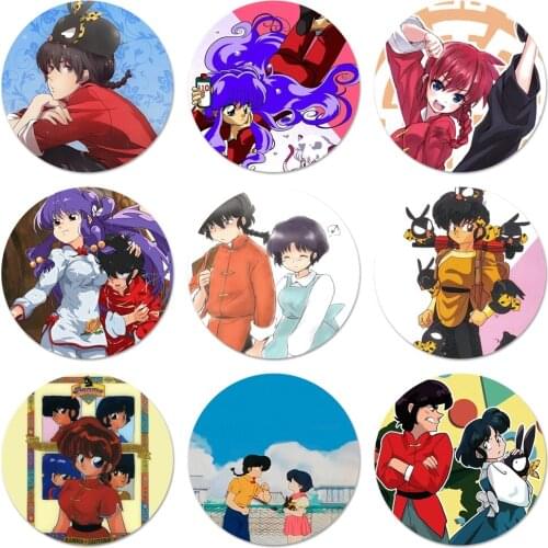 58mm Cartoon Ranma 1 2 Badge Brooch Pin Accessories For Clothes Backpack Decoration gift