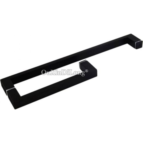 Brand New 304 Stainless Steel Frameless Shower Door Handles Black Glass Door Pull / Push Handles Towel Bar,Glass Mount
