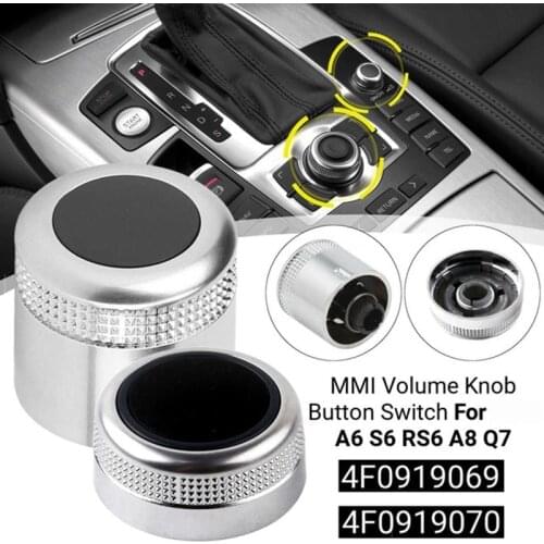 MMI Multi Media Rotary Knob Main Menu Volume Switch Cover 4F0919069 4F0919070 for - A6 Allroad Quattro C6 A8 Q7