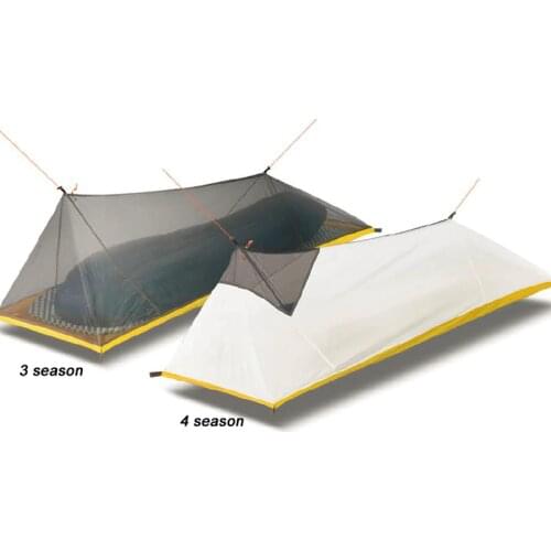 250G Ultralight Outdoor 4 seasons mesh tent Camping Tent Single Person Body Inner Tent Vents mosquito net for fishing tourist