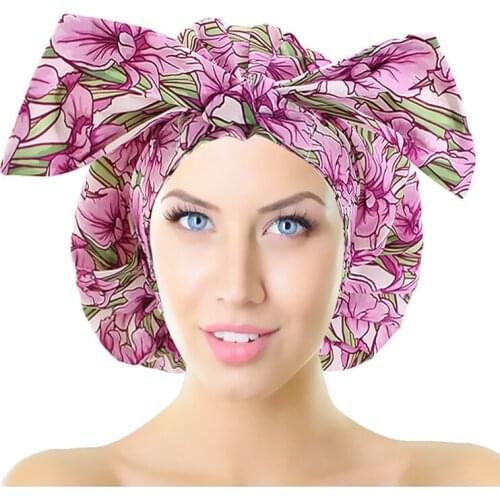 Bonnets Multifunction European And American Popular Knotted Womens Bath Cap Waterproof Cap Dry Hair Cap Beauty Makeup Hat 89
