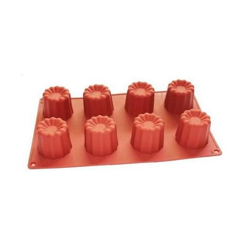 Silicone Mold Muffin Jelly Cake Baking Pan 8-cavity 2x2inch Canneles Mould