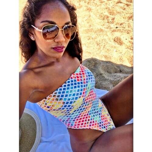 TYAKKVE Mesh One Piece Swimsuit 2021 New Push Up Swimwear Women Vintage Retro Bathing Suits Bodysuit Beach Wear Monokini