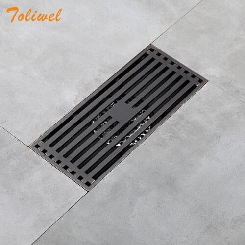 Drains Antique Brass Bathroom Linear Shower 8 X 20cm Floor Drain Wire Strainer Cover Waste Drain Bathroom Fitting LS058
