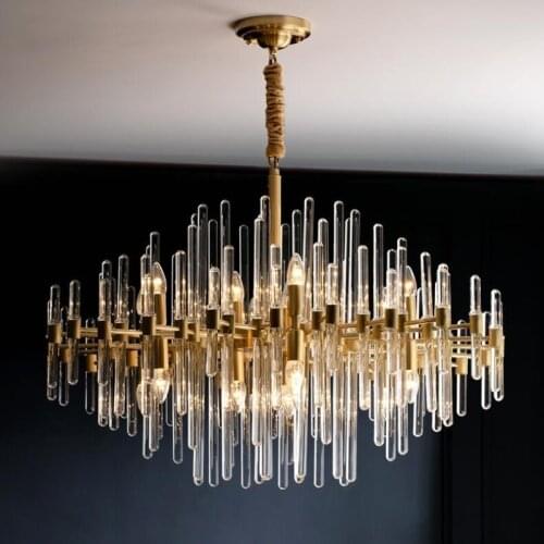 Modern novelty LED crystal chandelier Nordic living room hanging lamp simple restaurant light luxury villa decoration lamp