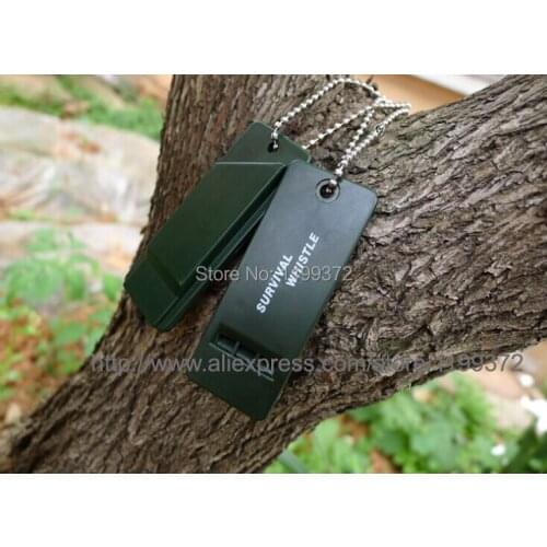 Fast DHL Ship 500pcs Outdoor Survival Whistle Military Green Camping Hiking Rescue Emergency Signal keychain key chain whistles