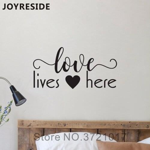 Warm Decor Wall Decal Love Lives Here Wall Stickers Home Livingroom Art Decoration Wall Stickers Vinyl Design Colors Choose M104