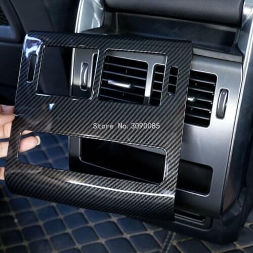 Carbon Fiber Style ABS Plastic Rear Row AC Outlet Frame Cover Trim For Land Rover Range Rover Sport 2014 2015 2016 2017