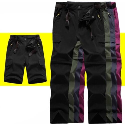 Outdoor Removable Camping Hiking Pants Stretch Quick Dry Waterproof Trousers Men Women Mountain Climbing/Fishing/Trekking Pants