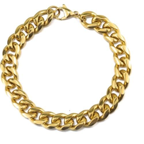 High quality Waterproof Color retention Stainless steel Men Bracelet Diamondcut 8mm Cuba Chain bracelets bangles for Men Jewelry