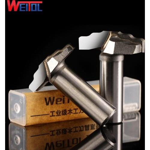 Weitol 1 pcs 1/2 inch Woodworking Cutter Double Edging Router Bits for wood carbide Four arc Carver bit for Various wood
