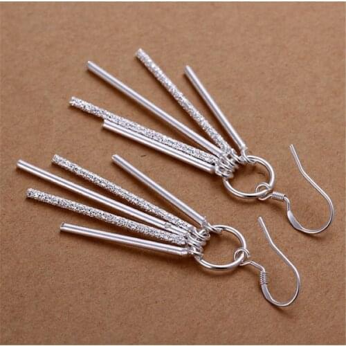 Factory price E026 wholesale Retro Cylinder silver color earrings high quality fashion classic jewelry antiallergic